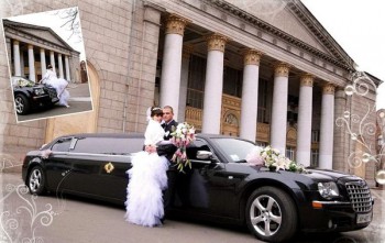 Limuzin-Chrysler 300С черный лимузин на свадьбу