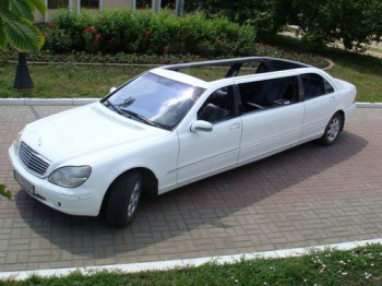 Mercedes W220 белый лимузин кабриолет