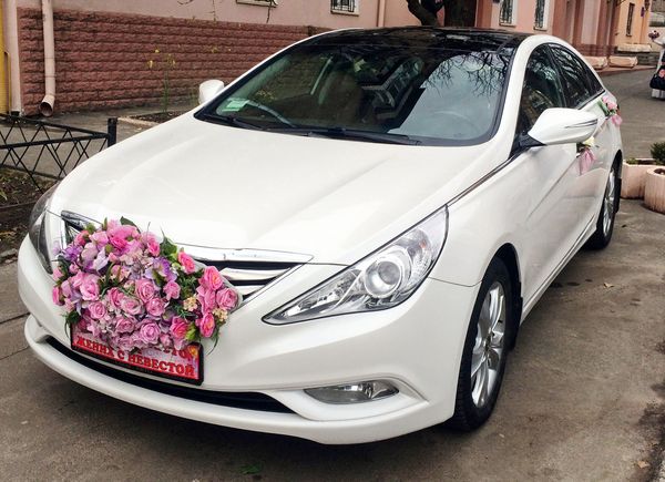 Hyundai Sonata New белая на свадьбу Киев