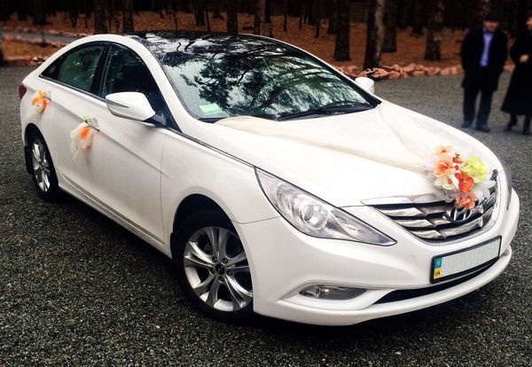 Hyundai Sonata New белая на свадьбу Киев