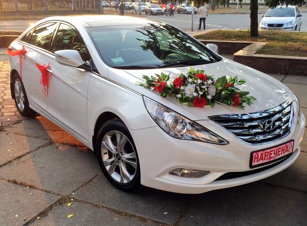 Hyundai Sonata New белая на свадьбу Киев