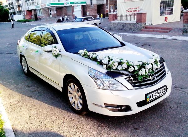 Nissan Teana белая на свадьбу киев