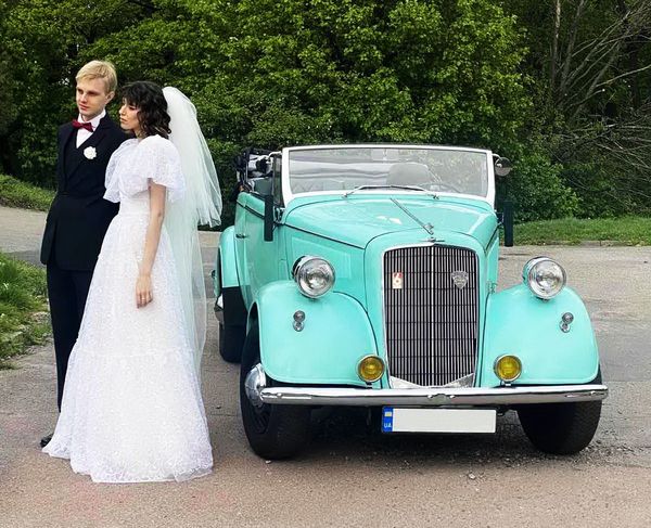  Кабриолет ретро Opel бирюзовый аренда ретро авто для фотосессии свадьбы съемки