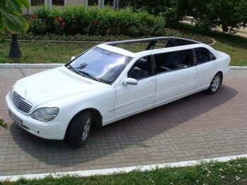 Mercedes W220 білий лімузин кабріолет