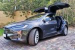 Tesla Model X серая электрический внедорожник арендовать на свадьбу съемки код 075